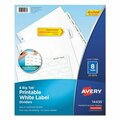 Avery Dennison Avery, BIG TAB PRINTABLE WHITE LABEL TAB DIVIDERS, 8-TAB, LETTER, 20PK 14435